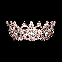 Crystal Teardrop Rhinestone Pave Crown Mini Tiara