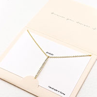 Rhinestone Embellished Metal Bar Pendant Necklace