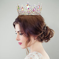 Marquise Stone Accented Pageant Crown Tiara