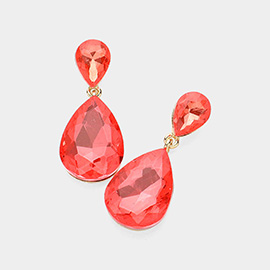 Crystal Double Teardrop Evening Earrings