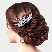 Rhinestone Leaf Hair Comb