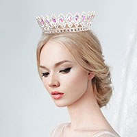 Marquise Stone Accented Pageant Crown Tiara