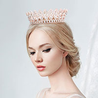 Marquise Stone Accented Pageant Crown Tiara