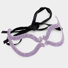 Rhinestone Pave Cat Eye Masquerade Mask