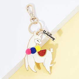 Enamel Llama Keychain