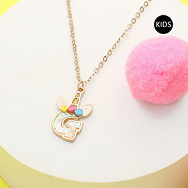 -G- Unicorn Monogram Pendant Kids Necklace