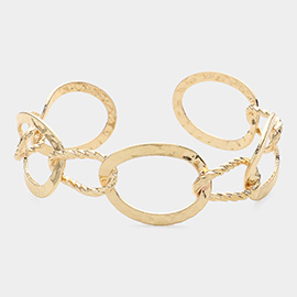 Brass Open Metal Link Cuff Bracelet