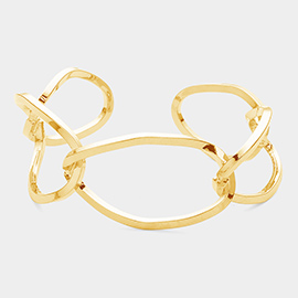 Brass Open Metal Link Cuff Bracelet