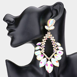 Multi Stone Cluster Statement Evening Earrings