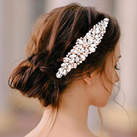 Teardrop Marquise Stone Cluster Hair Comb