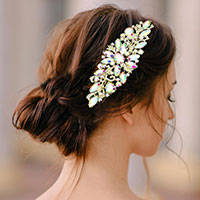 Teardrop Marquise Stone Cluster Hair Comb