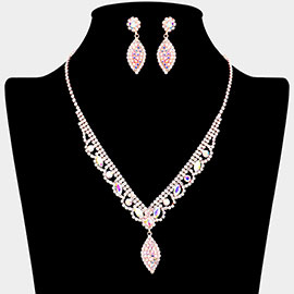 Rhinestone Marquise Accented Necklace