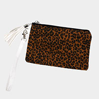 Leopard Patterned Wristlet Pouch Bag