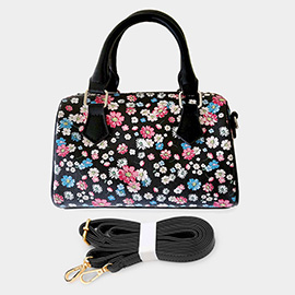 Flower Patterned Tote / Crossbody Bag