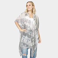 Diagonal Tie Dye Cover Up Kimono Poncho