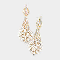 Marquise Stone Cluster Accented Evening Earrings