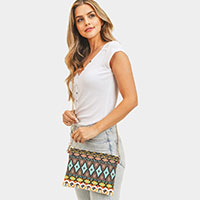 Aztec Patterned Wristlet Clutch / Crossbody Bag