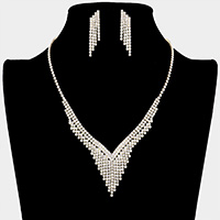 Rhinestone Fringe Necklace