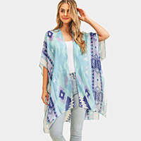 Tribal Patterned Cover Up Kimono Poncho