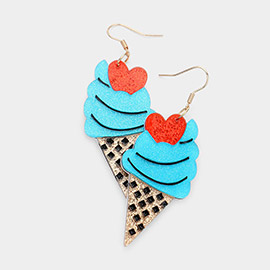 Glittered Resin Ice Cream Dangle Earrings