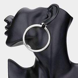 2.5 Inch Metal Hoop Pin Catch Earrings