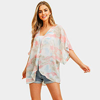 Tie Dye Cover Up Kimono Poncho