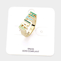 FAITH Enamel Brass Metal Message Ring