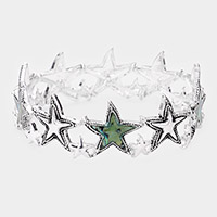 Abalone Metal Starfish Stretch Bracelet