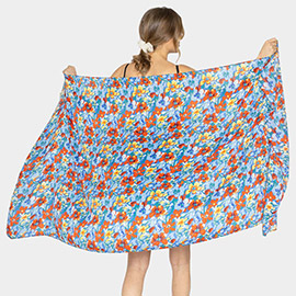 Flower Printed Oblong Scarf