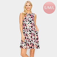 Bloom Flower Patterned A-Line Dress