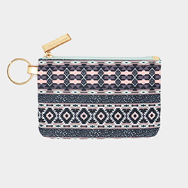 Boho Aztec Patterned ID Wallet Detachable Lanyard