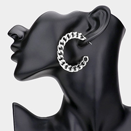 Metal Chain Hoop Earrings