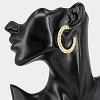 Rhinestone Embellished Hoop Earrings