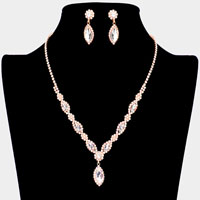 Marquise Stone Accented Rhinestone Necklace