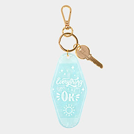 Everything WILL BE OK Message Celluloid Acetate Keychain