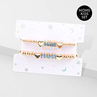 2PCS - MINI MAMA Message Moms and Kids Set Bracelets