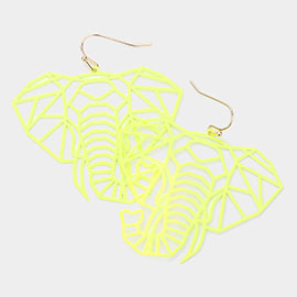 Cut Out Brass Meta Elephant Dangle Earrings