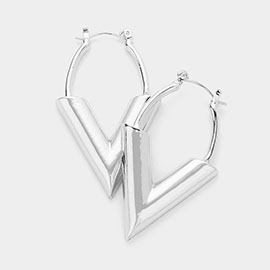 Metal Chevron Pin Catch Earrings