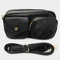 Solid Rectangle Crossbody Bag