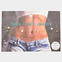 Metal Disc Link Double Layered Belly Chain Jewelry