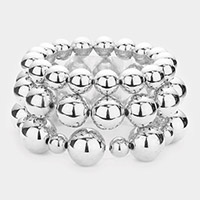 3PCS - Metal Ball Stretch Bracelets