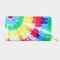 Rainbow Spiral Tie Die Print Wallet