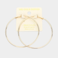 14K Gold Dipped Metal Hoop Earrings