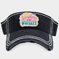 Sunshine And Whiskey Vintage Visor Hat