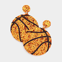 Felt Back Basketball Sequin Dangle Earrings