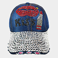 Bling Lips 'Kiss' Message Baseball Cap