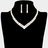 V Shaped CZ Necklace