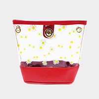 Daisy Pattern Transparent Tote Crossbody Bag