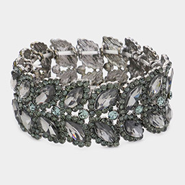 Marquise Stone Embellished Stretch Evening Bracelet