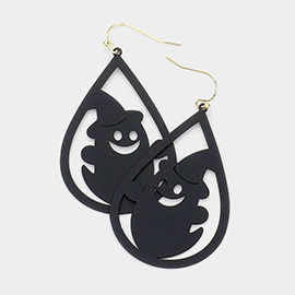 Ghost Cut Out Open Teardrop Dangle Earrings